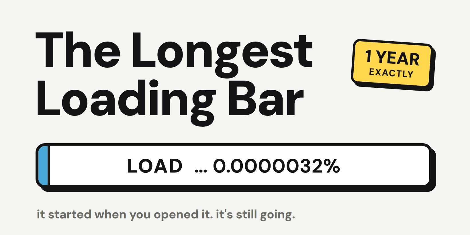The Longest Loading Bar